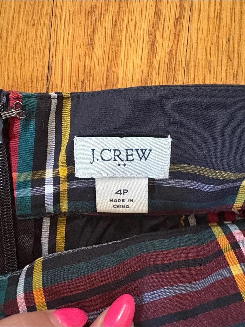 J.Crew Factory Plaid Tie-Waist Ruffle Hem Skirt - Black Multi